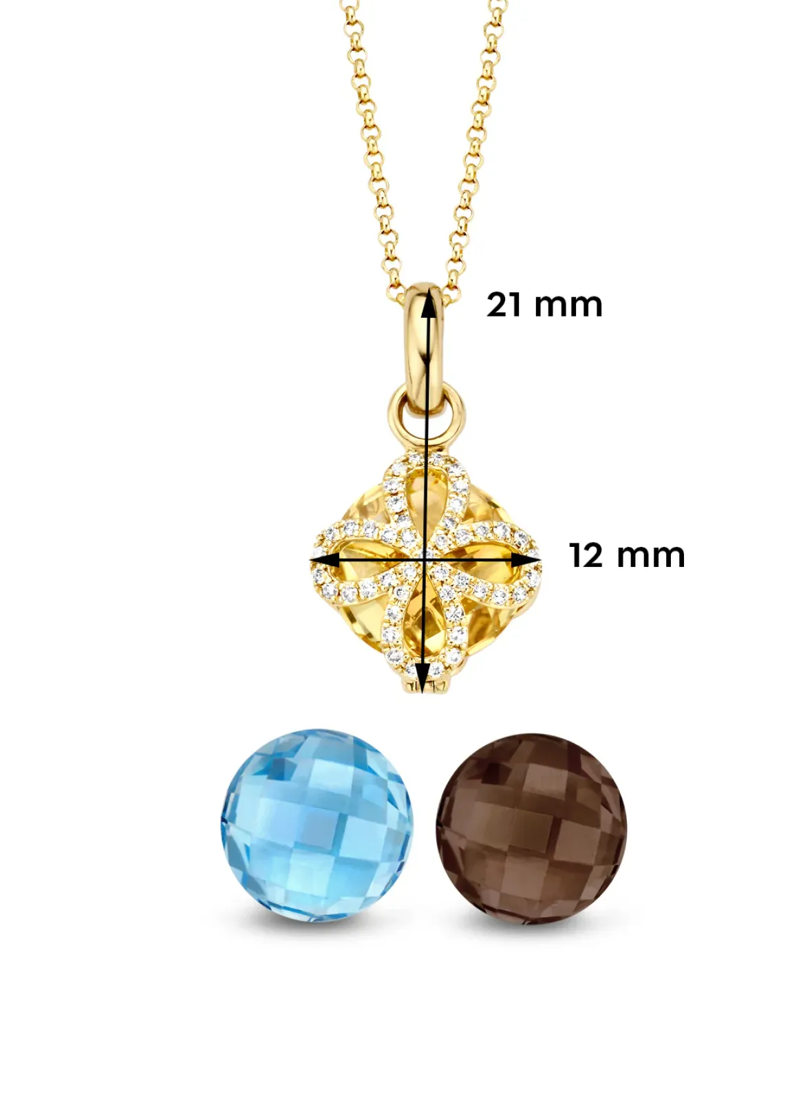 Diamond Point Geelgouden Colliers|Colliers Met Kleurstenen<Geelgouden hanger met collier, 5.35 ct topaas, Varié