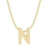 Diamond Point Letter Hangers|Losse Hangers<Geelgouden hanger N, Alphabet