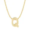 Diamond Point Letter Hangers|Losse Hangers<Geelgouden hanger Q, Alphabet