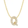 Diamond Point Letter Hangers|Losse Hangers<Geelgouden hanger Q, 0.05 ct diamant, Alphabet