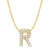 Diamond Point Letter Hangers|Losse Hangers<Geelgouden hanger R, 0.06 ct diamant, Alphabet