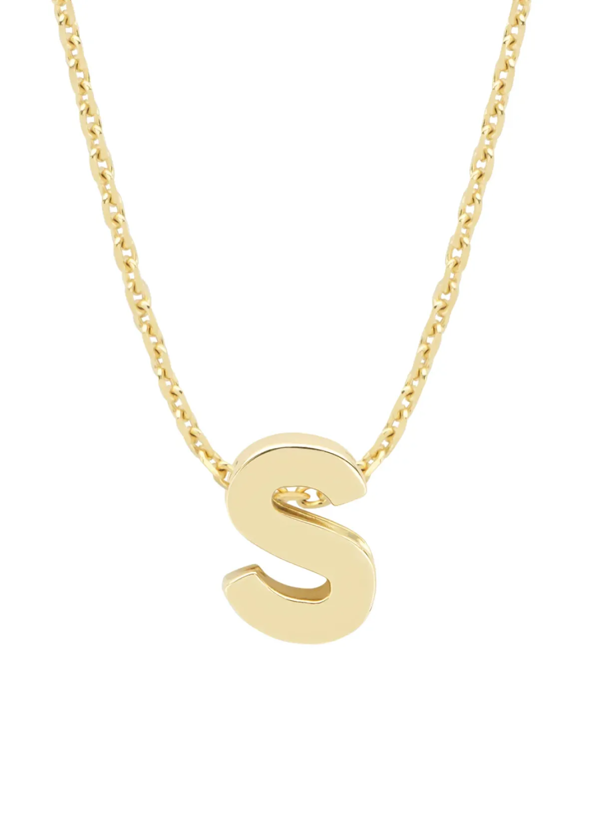 Diamond Point Letter Hangers|Losse Hangers<Geelgouden hanger S, Alphabet