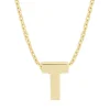Diamond Point Letter Hangers|Losse Hangers<Geelgouden hanger T, Alphabet