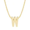 Diamond Point Letter Hangers|Losse Hangers<Geelgouden hanger W, Alphabet