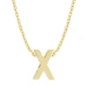 Diamond Point Letter Hangers|Losse Hangers<Geelgouden hanger X, Alphabet