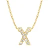 Diamond Point Letter Hangers|Losse Hangers<Geelgouden hanger X, 0.05 ct diamant, Alphabet
