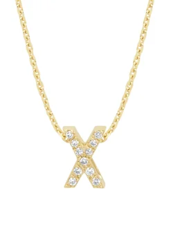 Diamond Point Letter Hangers|Losse Hangers<Geelgouden hanger X, 0.05 ct diamant, Alphabet
