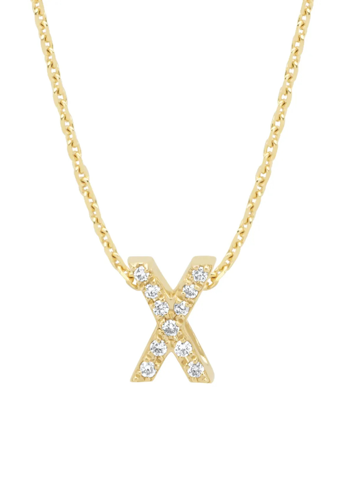 Diamond Point Letter Hangers|Losse Hangers<Geelgouden hanger X, 0.05 ct diamant, Alphabet