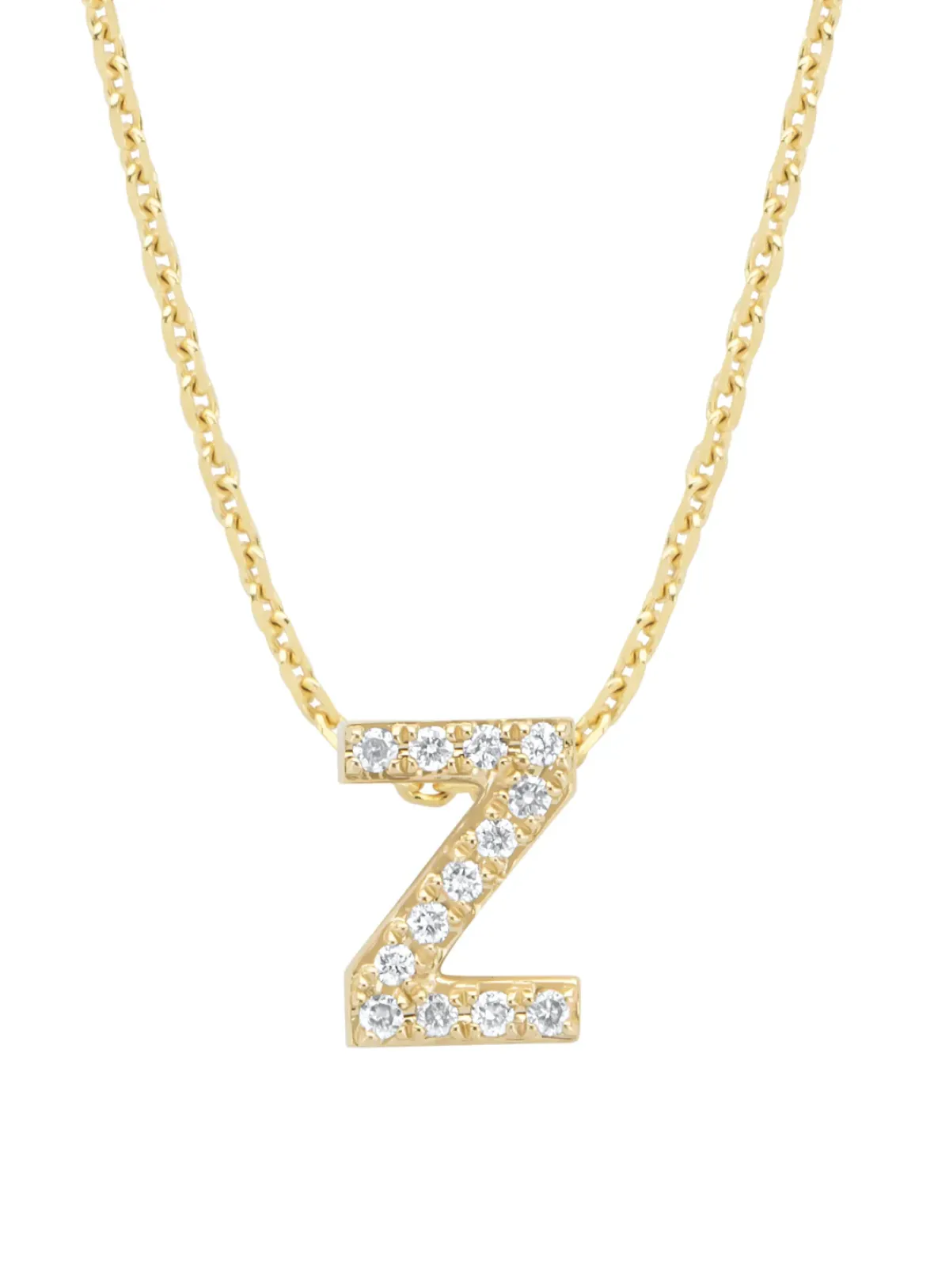 Diamond Point Letter Hangers|Losse Hangers<Geelgouden hanger Z, 0.05 ct diamant, Alphabet