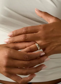 Diamond Point Geelgouden Ringen|Trouwringen Voor Mannen<Geelgouden 14k trouwring, Wedding