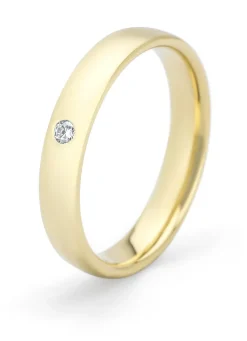 Diamond Point Geelgouden Ringen|Trouwringen Voor Mannen<Geelgouden 14 kt trouwring, Wedding