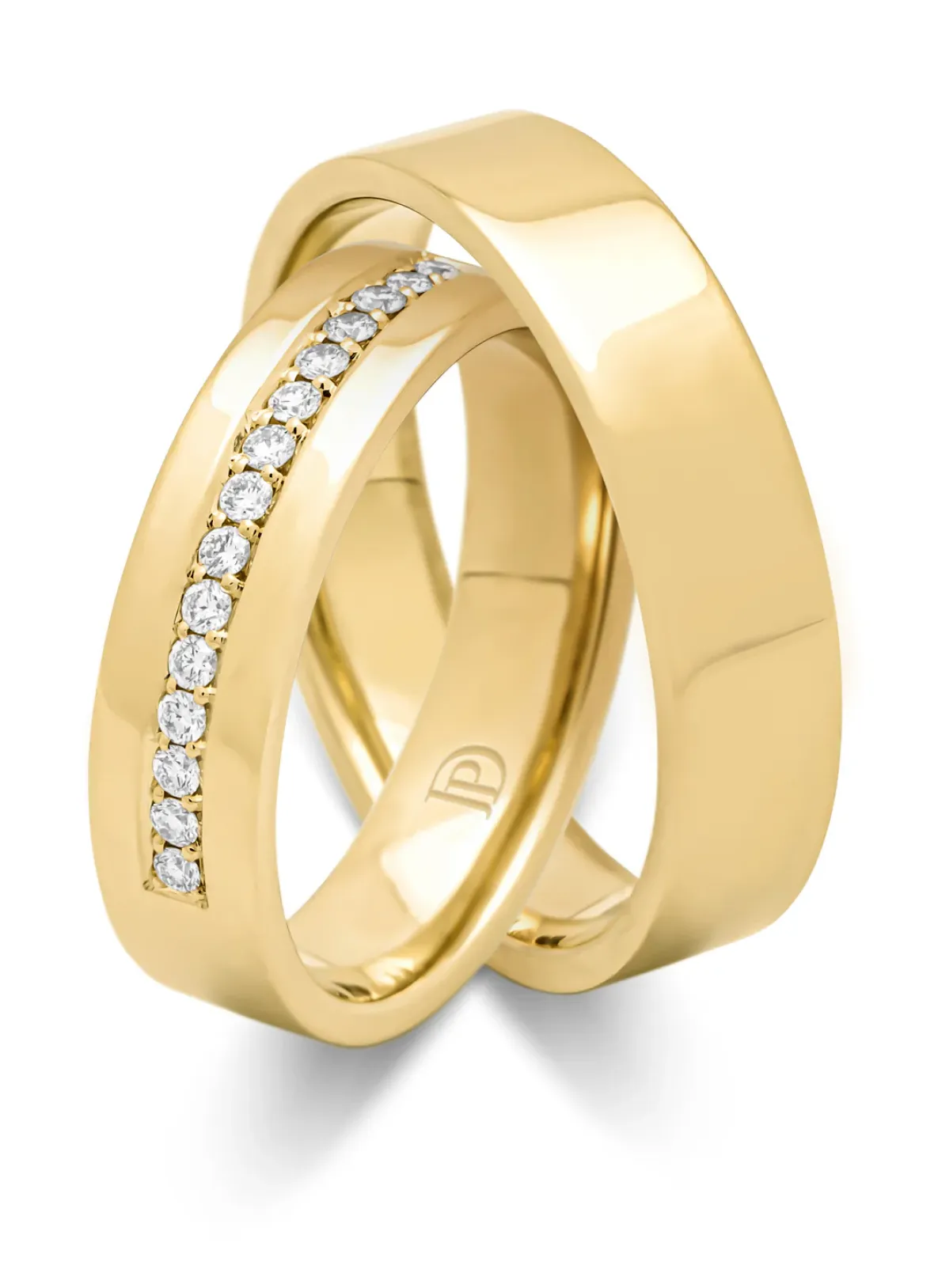 Diamond Point Geelgouden Ringen|Diamanten Ringen<Geelgouden 14 kt trouwring, Wedding