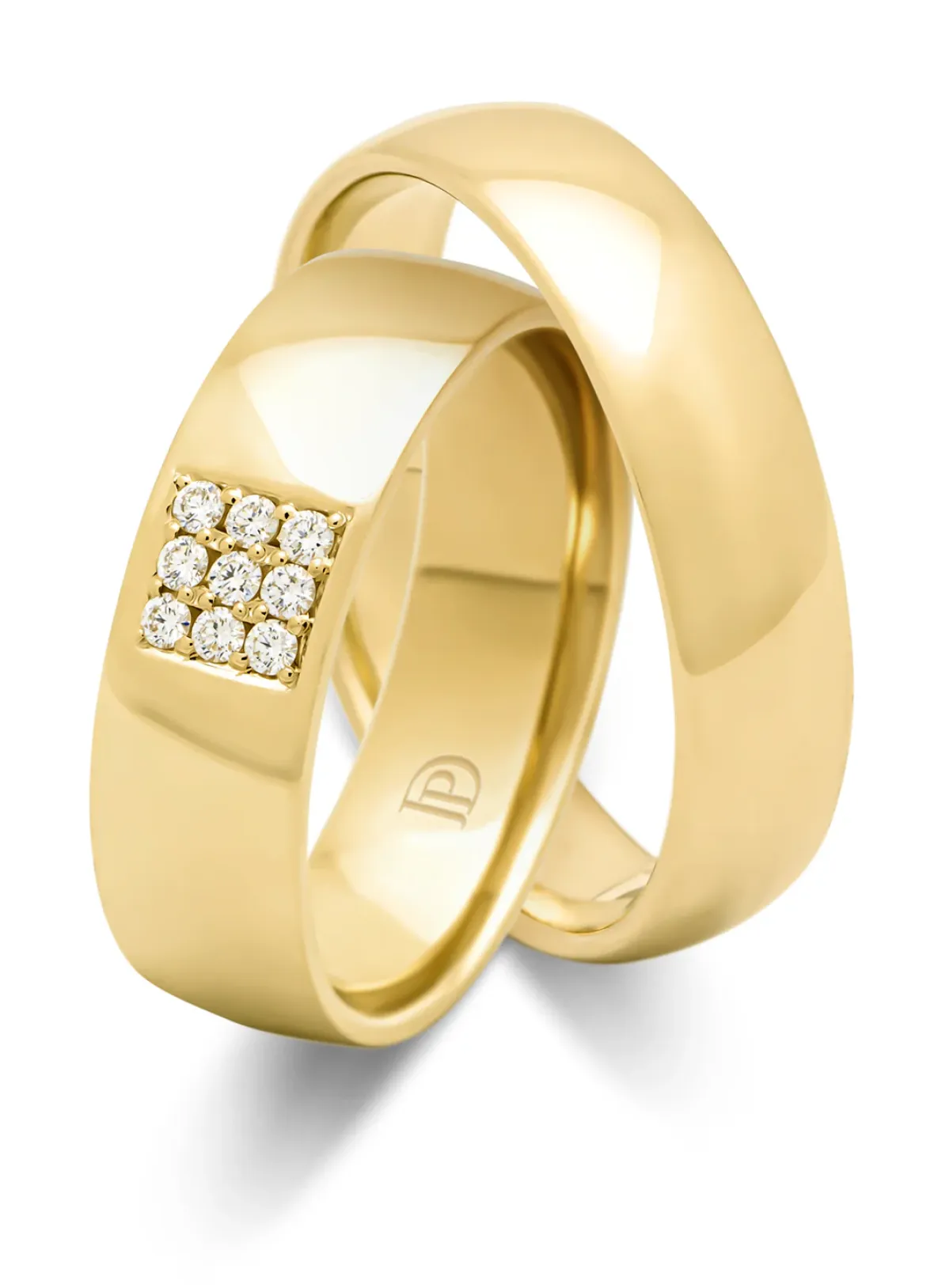 Diamond Point Geelgouden Ringen|Diamanten Ringen<Geelgouden 14 kt trouwring, Wedding