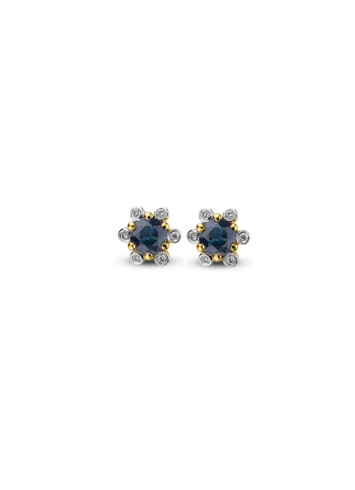 Diamond Point Geelgouden Oorsieraden|Oorsieraden Met Kleurstenen<Geelgouden oorsieraden, 0.60 ct blauwe saffier, Empress