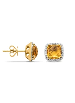 Diamond Point Oorsieraden Met Kleurstenen|Geelgouden Oorsieraden<Geelgouden oorsieraden, 3.32 ct citrien, Fiësta