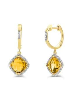 Diamond Point Geelgouden Oorsieraden|Oorsieraden Met Kleurstenen<Geelgouden oorsieraden, 3.06 ct citrien, Fiësta