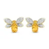 Diamond Point Geelgouden Oorsieraden|Oorsieraden Met Kleurstenen<Geelgouden oorsieraden, 1.55 ct citrien, Queen Bee