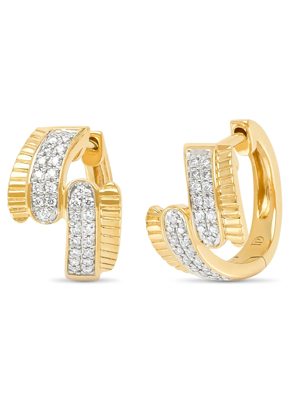 Diamond Point Geelgouden Oorsieraden|Diamanten Oorsieraden<Geelgouden oorsieraden, 0.16 ct diamant, Caviar