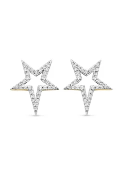 Diamond Point Geelgouden Oorsieraden|Diamanten Oorsieraden<Geelgouden oorsieraden, 0.16 ct diamant, Cosmic