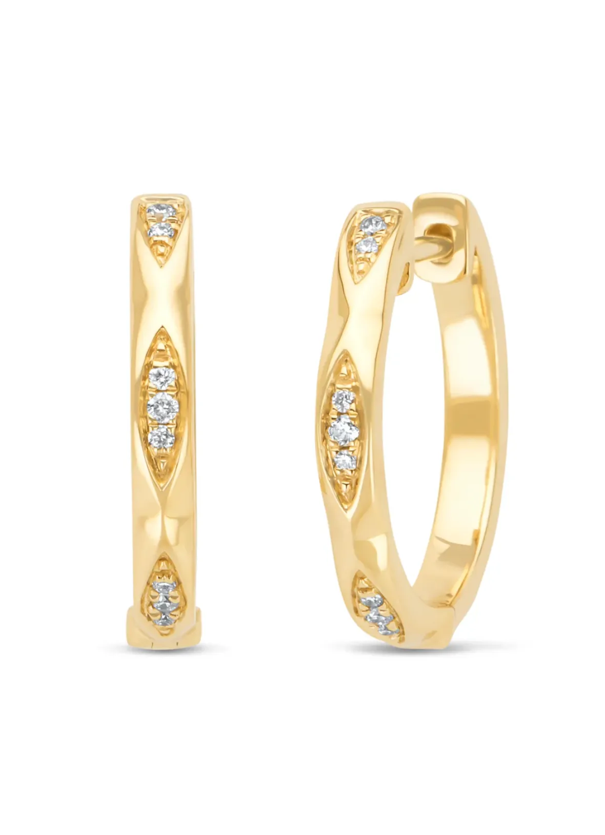 Diamond Point Geelgouden Oorsieraden|Diamanten Oorsieraden<Geelgouden oorsieraden, 0.06 ct diamant, Ensemble