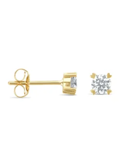 Diamond Point Geelgouden Oorsieraden|Fijne Oorsieraden<Geelgouden oorsieraden, 0.48 ct diamant, Hearts & Arrows
