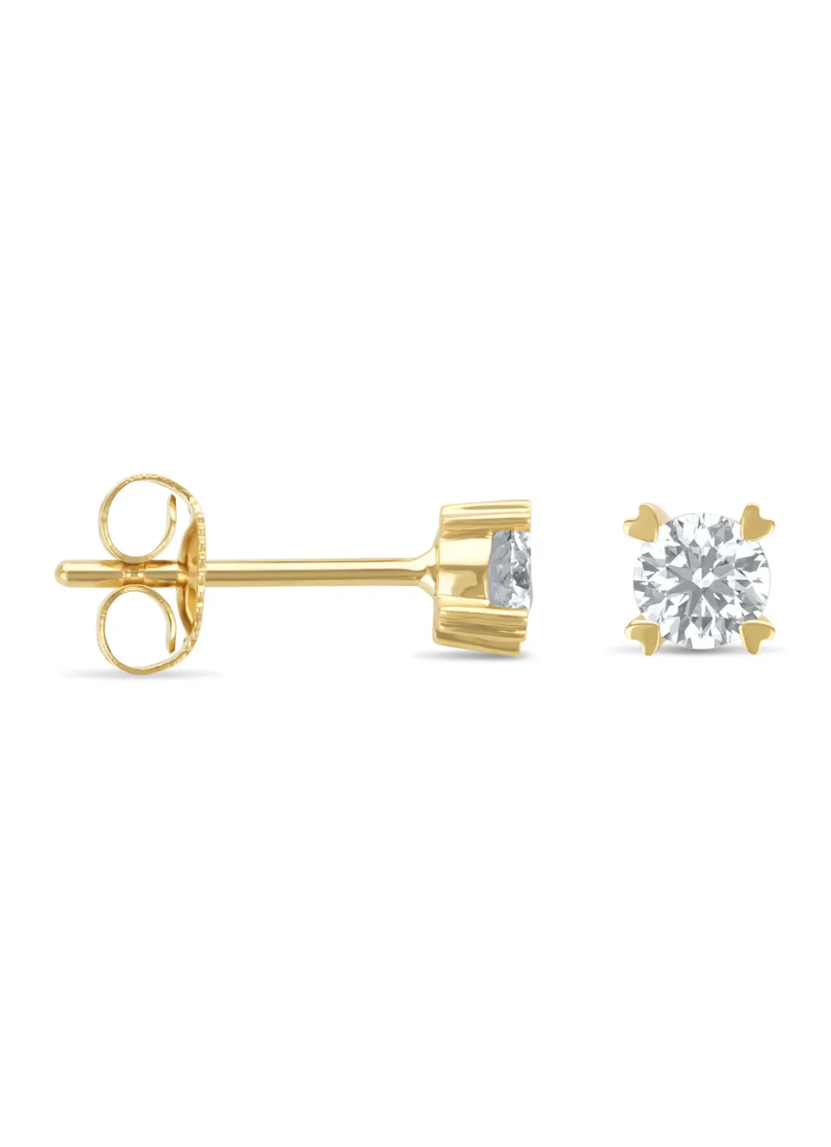 Diamond Point Geelgouden Oorsieraden|Fijne Oorsieraden<Geelgouden oorsieraden, 0.48 ct diamant, Hearts & Arrows