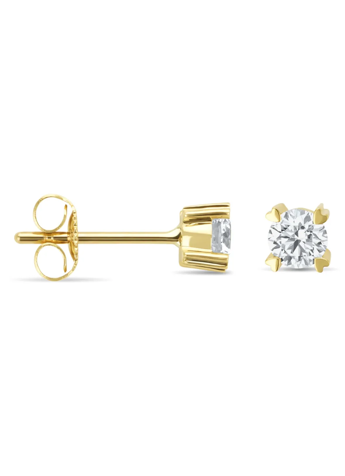 Diamond Point Geelgouden Oorsieraden|Fijne Oorsieraden<Geelgouden oorsieraden, 0.60 ct diamant, Hearts & Arrows