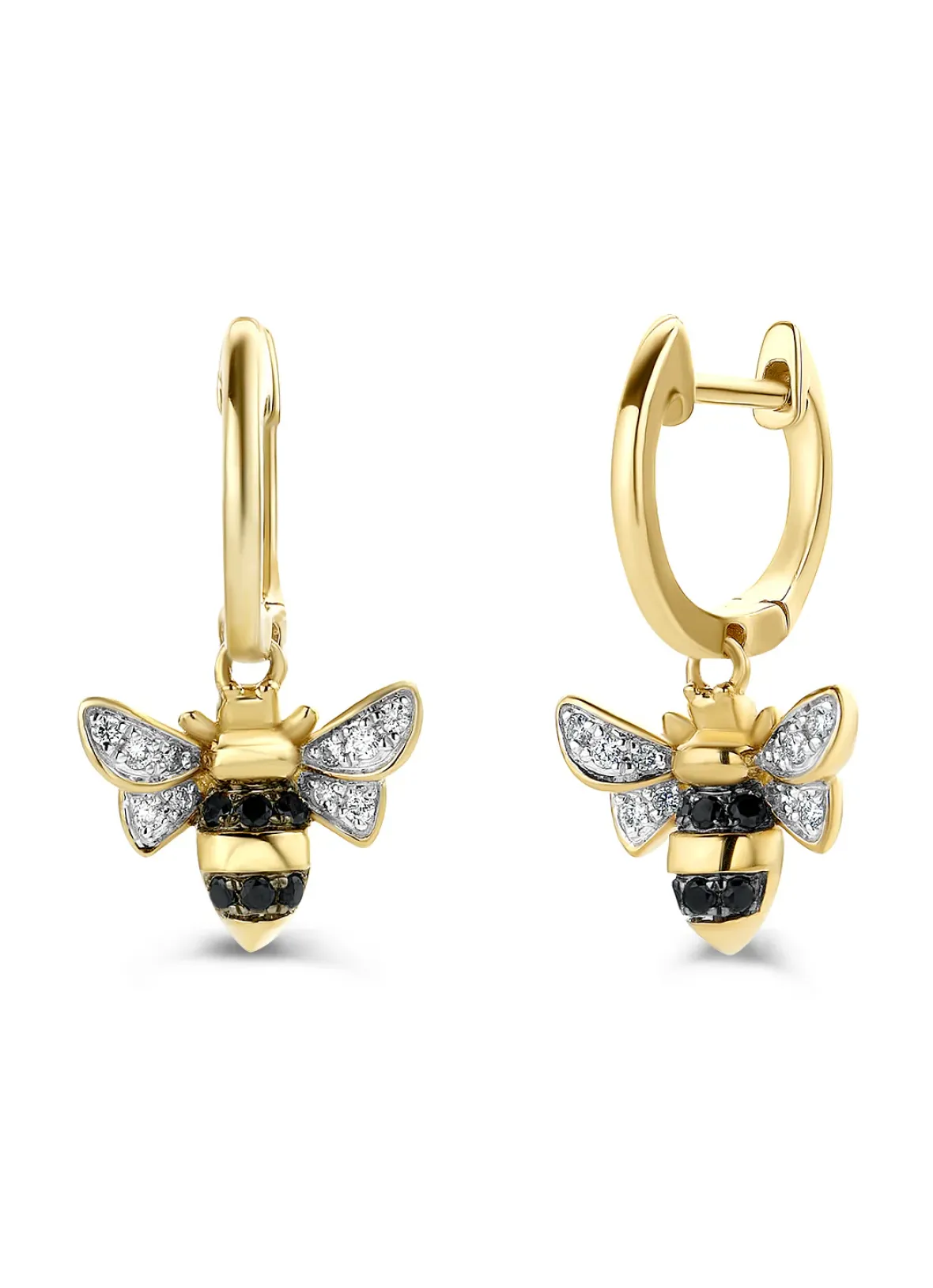 Diamond Point Geelgouden Oorsieraden|Diamanten Oorsieraden<Geelgouden oorsieraden, 0.14 ct diamant, Queen Bee