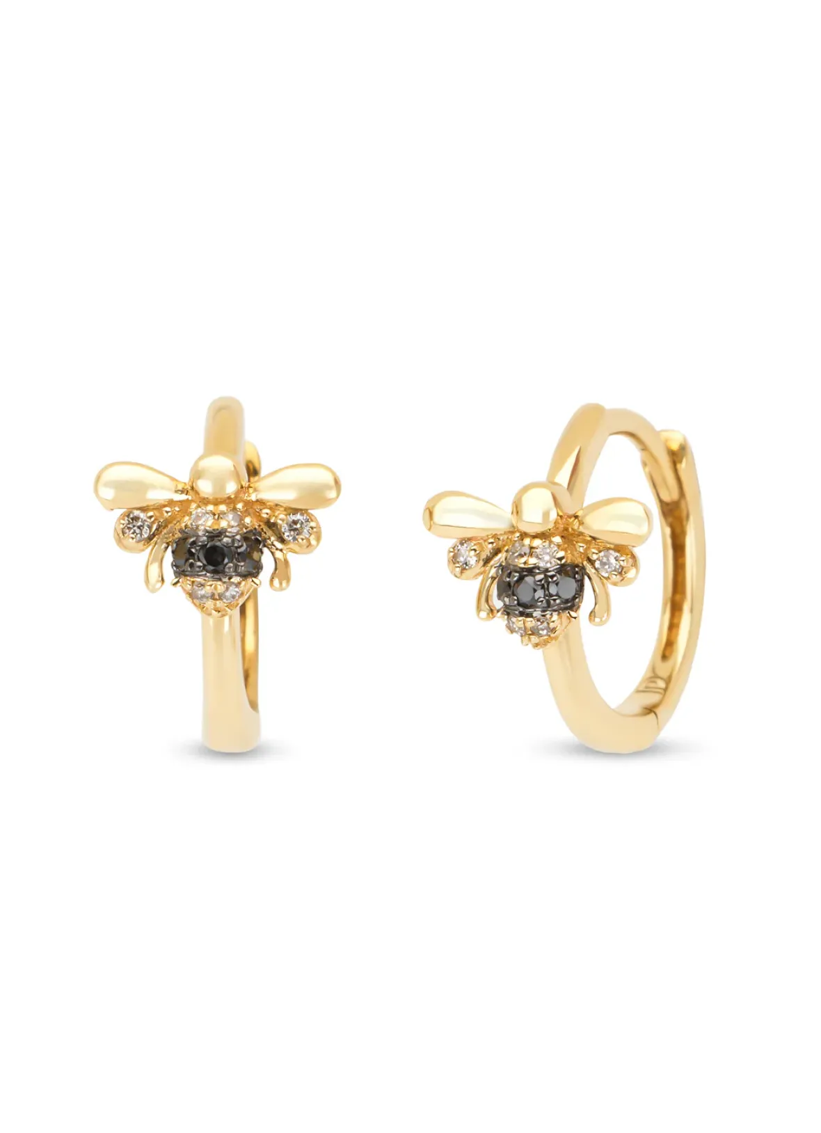 Diamond Point Geelgouden Oorsieraden|Diamanten Oorsieraden<Geelgouden oorsieraden, 0.08 ct diamant, Queen Bee