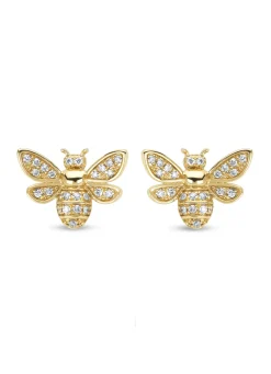 Diamond Point Geelgouden Oorsieraden|Diamanten Oorsieraden<Geelgouden oorsieraden, 0.22 ct diamant, Queen Bee