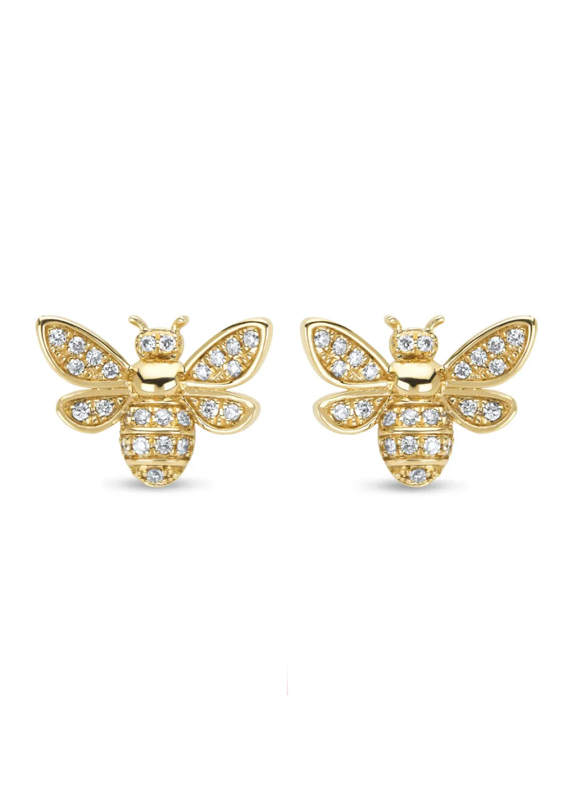 Diamond Point Geelgouden Oorsieraden|Diamanten Oorsieraden<Geelgouden oorsieraden, 0.22 ct diamant, Queen Bee