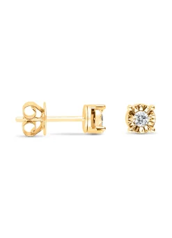 Diamond Point Geelgouden Oorsieraden|Geelgouden Bruidssieraden<Geelgouden oorsieraden, 0.10 ct diamant, Solitair