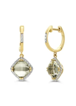 Diamond Point Oorsieraden Met Kleurstenen|Geelgouden Oorsieraden<Geelgouden oorsieraden, 3.26 ct groene amethist, Fiësta
