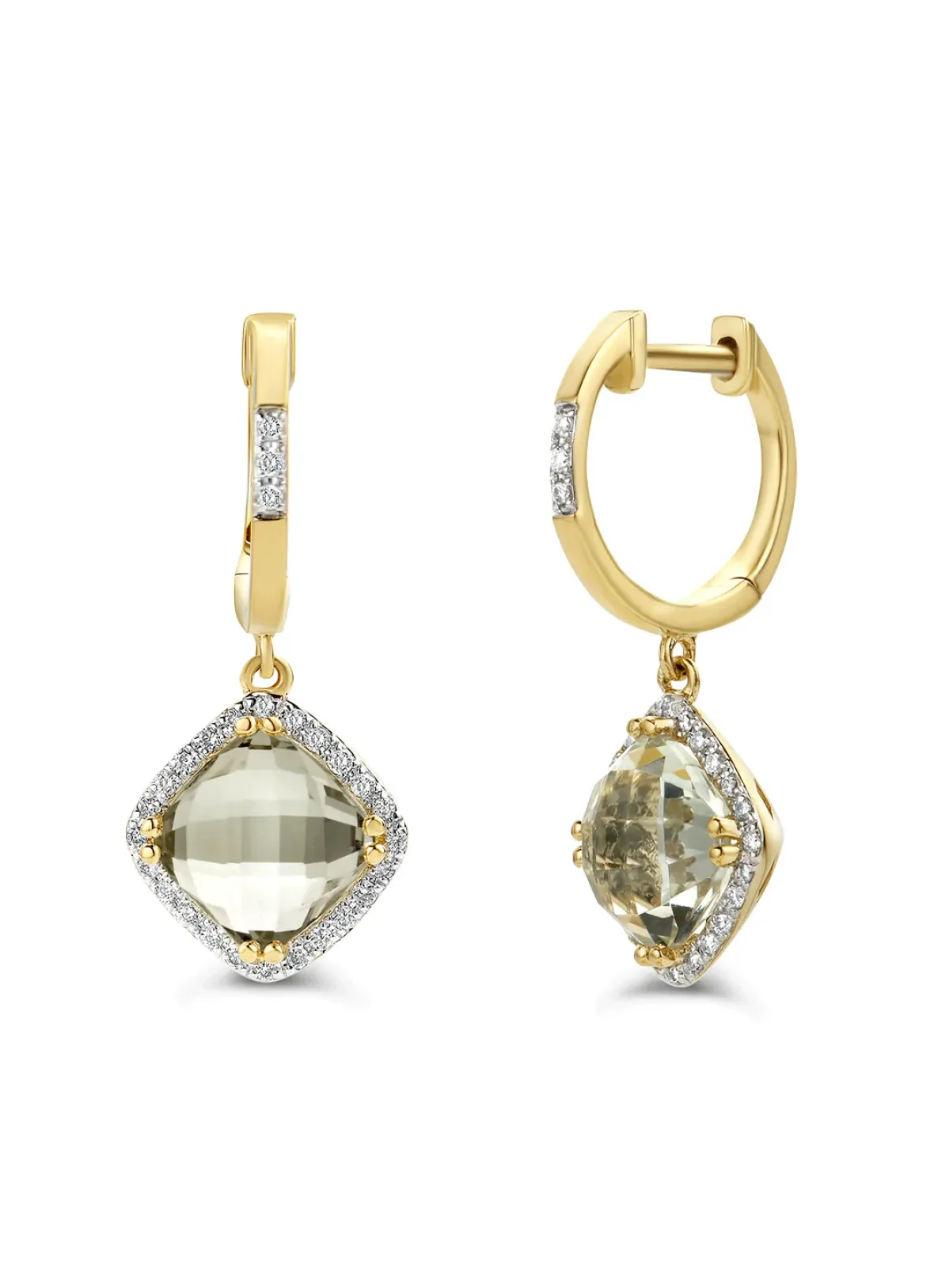 Diamond Point Oorsieraden Met Kleurstenen|Geelgouden Oorsieraden<Geelgouden oorsieraden, 3.26 ct groene amethist, Fiësta