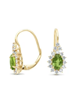 Diamond Point Geelgouden Oorsieraden|Oorsieraden Met Kleurstenen<Geelgouden oorsieraden, 1.21 ct groene saffier, Eden