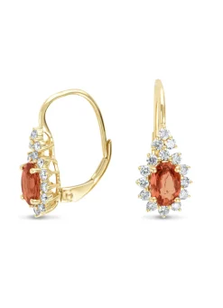 Diamond Point Geelgouden Oorsieraden|Oorsieraden Met Kleurstenen<Geelgouden oorsieraden, 1.21 ct oranje saffier ( bew, Eden