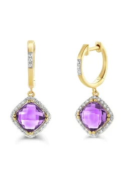 Diamond Point Geelgouden Oorsieraden|Oorsieraden Met Kleurstenen<Geelgouden oorsieraden, 3.01 ct paarse amethist, Fiësta