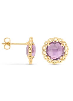 Diamond Point Geelgouden Oorsieraden|Oorsieraden Met Kleurstenen<Geelgouden oorsieraden, 3.22 ct paarse amethist, Philosophy