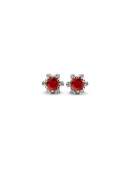 Diamond Point Geelgouden Oorsieraden|Oorsieraden Met Kleurstenen<Geelgouden oorsieraden, 0.53 ct robijn, Empress
