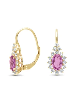 Diamond Point Geelgouden Oorsieraden|Oorsieraden Met Kleurstenen<Geelgouden oorsieraden, 1.21 ct roze saffier, Eden