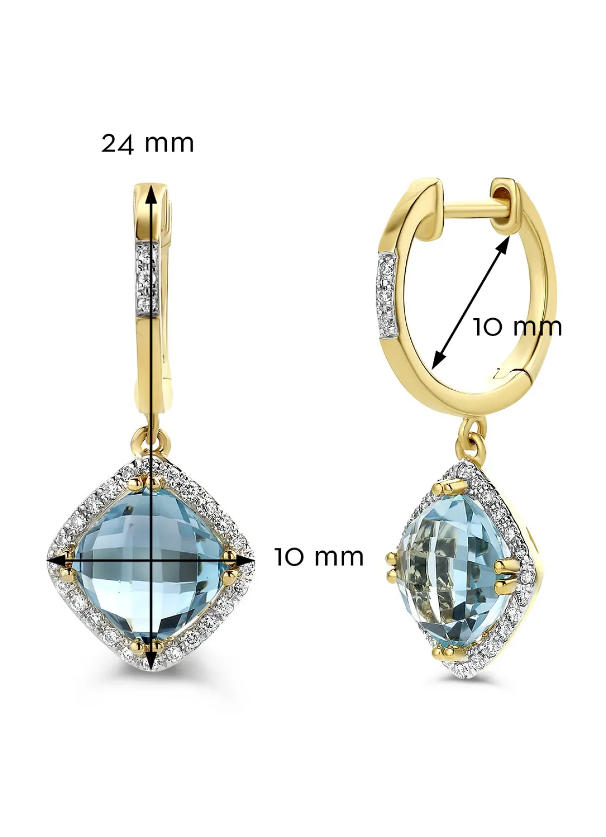 Diamond Point Geelgouden Oorsieraden|Oorsieraden Met Kleurstenen<Geelgouden oorsieraden, 4.33 ct topaas, Fiësta