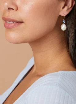 Diamond Point Geelgouden Oorsieraden|Parel Oorsieraden<Geelgouden oorsieraden, 1.35 ct topaas, Rivièra