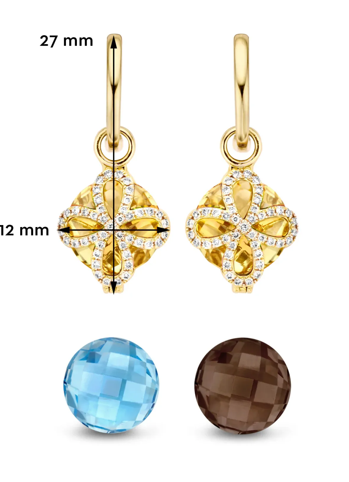 Diamond Point Geelgouden Oorsieraden|Oorsieraden Met Kleurstenen<Geelgouden oorsieraden, 10.70 ct topaas, Varié