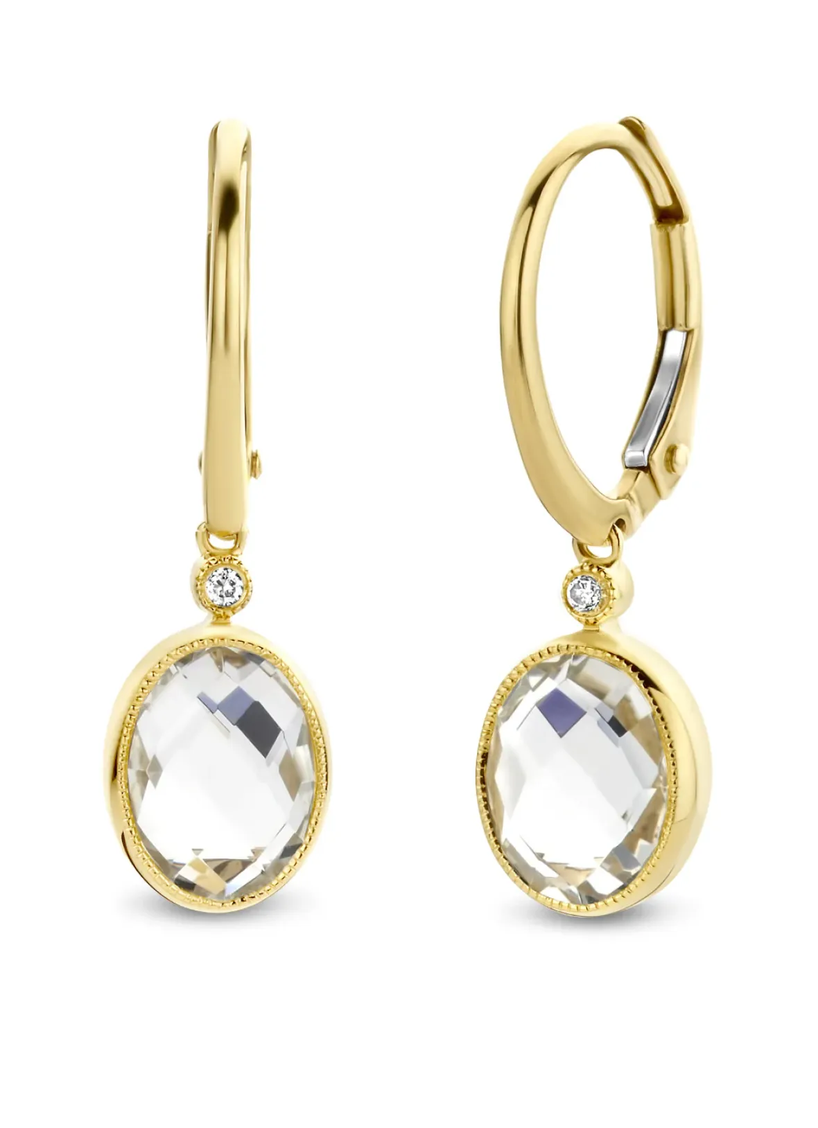 Diamond Point Geelgouden Oorsieraden|Oorsieraden Met Kleurstenen<Geelgouden oorsieraden, 3.21 ct witte topaas, Philosophy