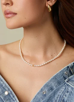 Diamond Point Geelgouden Colliers|Parelkettingen<Geelgouden parelketting Rivièra