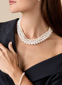 Diamond Point Geelgouden Colliers|Parelkettingen<Geelgouden parelketting Rivièra