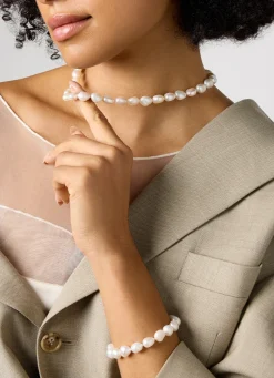 Diamond Point Geelgouden Colliers|Parelkettingen<Geelgouden parelketting Rivièra