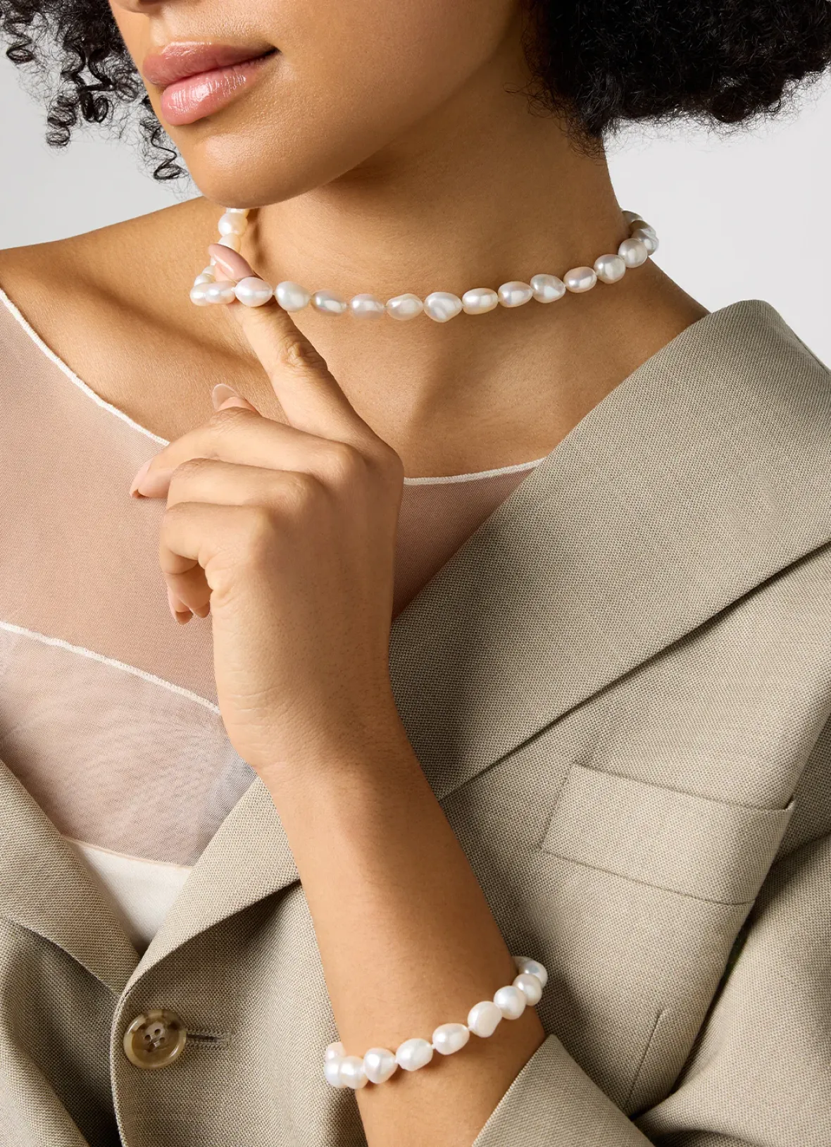 Diamond Point Geelgouden Colliers|Parelkettingen<Geelgouden parelketting Rivièra
