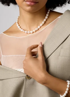 Diamond Point Geelgouden Colliers|Parelkettingen<Geelgouden parelketting Rivièra