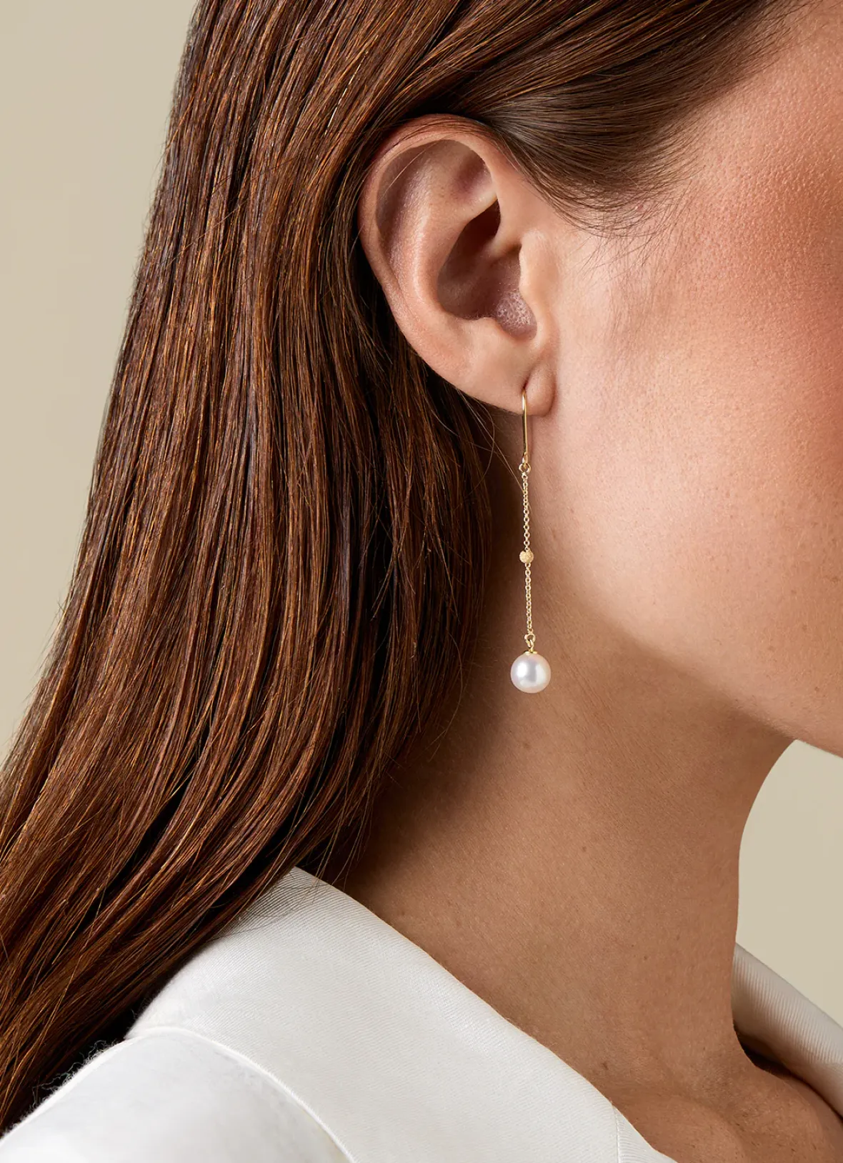Diamond Point Geelgouden Oorsieraden|Parel Oorsieraden<Geelgouden parel oorsieraden Rivièra